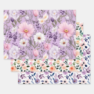 Luxury Boho Watercolor Floral Gift Wrapping Paper Sheet
