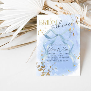 Luxury Botanical Blue Bridal Shower Party Invitation