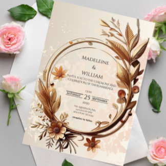 Luxury Botanical Elegant Sophisticated Wedding Invitation