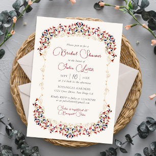 Luxury Botanical Floral Paisley Bridal Shower Invitation