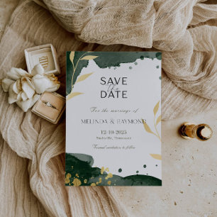 Luxury Botanical Green Save the Date Wedding Card