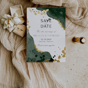 Luxury Botanical Green Save the Date Wedding Card