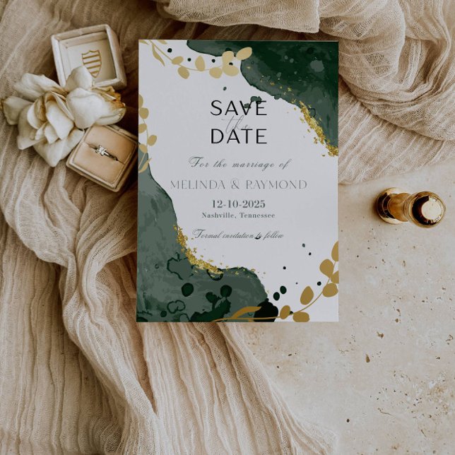  Luxury Botanical Green Save the Date Wedding Card (Creator Uploaded)