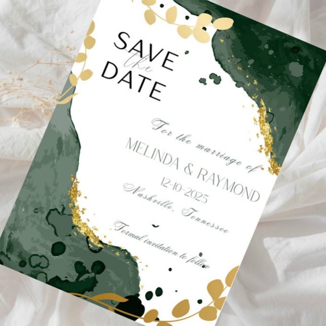 Luxury Botanical Green Wedding Announcement (Creator Uploaded)