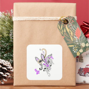 Luxury Botanical Paisley Collection Square Sticker