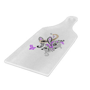 Luxury Botanical Paisley Glass Cutting Board