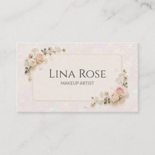 Luxury Botanical Pearl Beauty Salon Business Card
