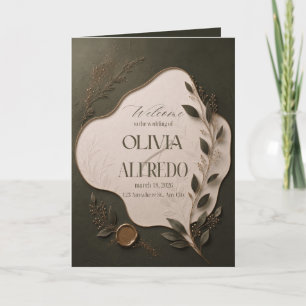 Luxury Botanical Wedding Invitation Elegant Gree