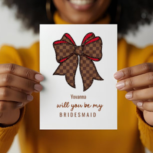 Luxury Bow Bridesmaid Proposal Card