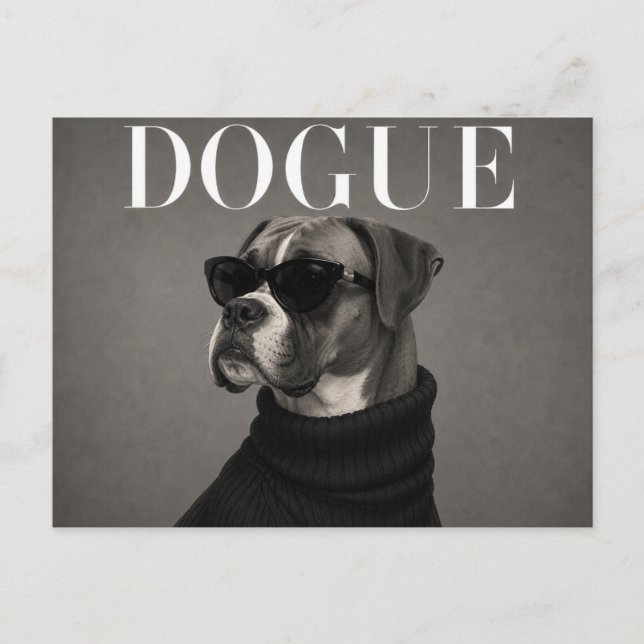 Luxury Boxer Dog Portrait Postcard (Front)