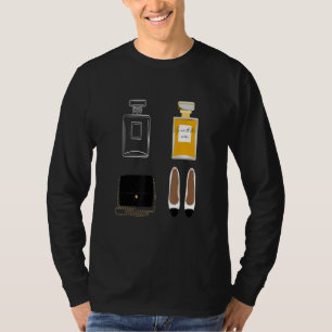 Luxury Brand Black Quilted Classic Flap Bag Perfum T-Shirt