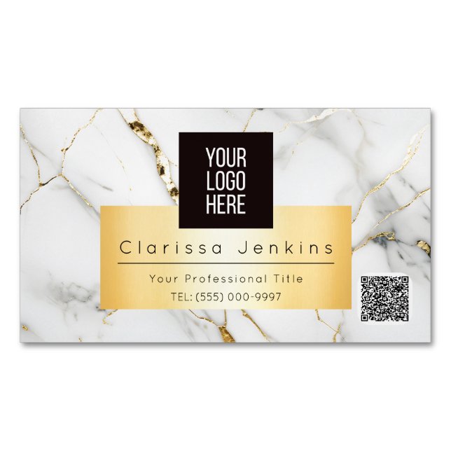 luxury brand Mable and gold finance professional  Magnetic Business Card (Front)