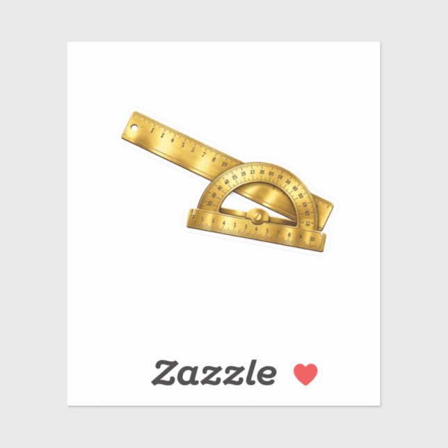 Luxury Brass Ruler Geometry Set Sticker Architect  (Sheet)