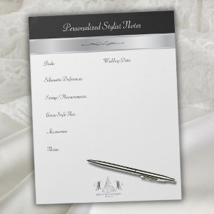 Luxury Bridal Salon Stylist Consultation Notepad