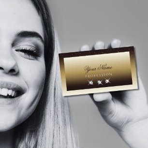 Luxury Brown Beige Ombre Sparkle Diamonds Stylish Business Card