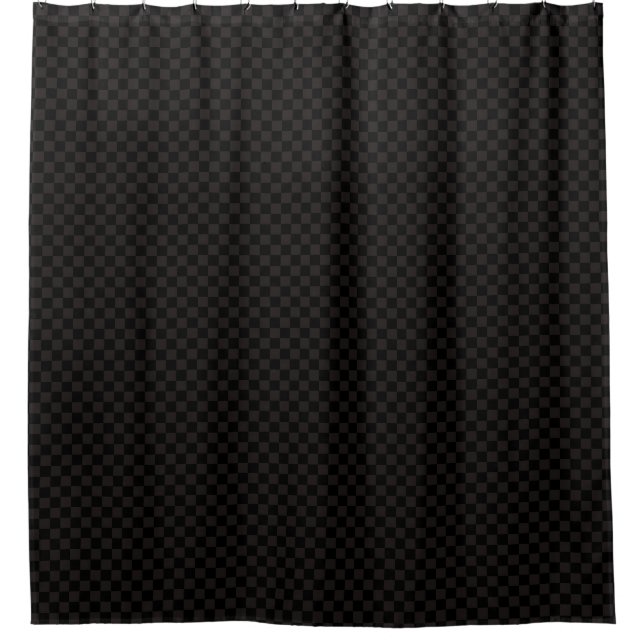 Luxury Brown/Black Chequered Shower Curtain (Front)