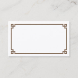 Luxury Brown Greek Key Border Wedding Place Card