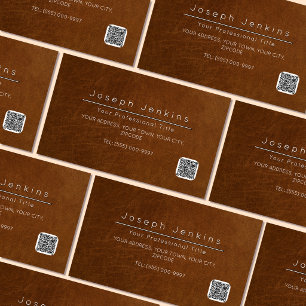 luxury brown leather worker saddler branding Magnetic business card