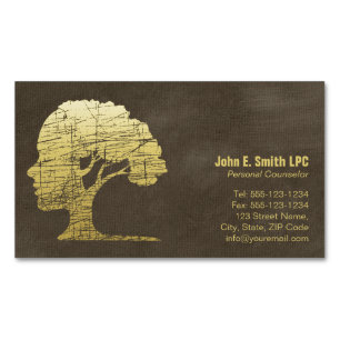 Luxury Brown Psychologist Personal Counsellor Magnetic Business Card