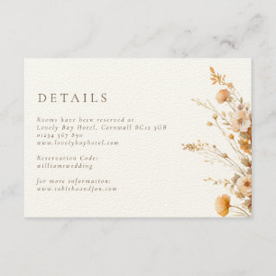 Luxury Brown & Tan Wildflowers Wedding Enclosure Card