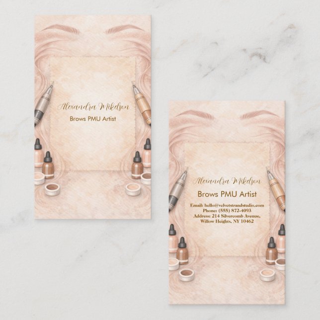 Luxury Brows PMU Artist Business Card (Front/Back)