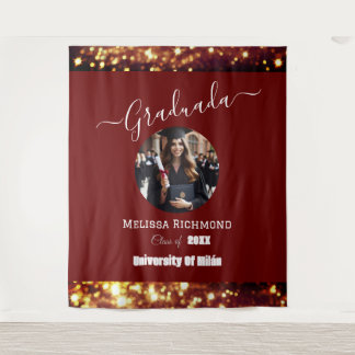 Luxury Burgandy Photo Elegant Graduated Spanish Tapestry