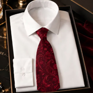 Luxury Burgundy Damask Seamless Pattern – Elegant  Tie