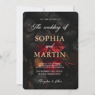 Luxury Burgundy Floral Wedding Invitation