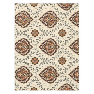 Luxury Burgundy Gold Damask Floral Pattern   Tablecloth
