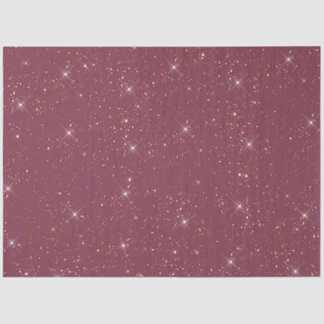 Luxury burgundy sparkle gold glitter confetti tissue paper (Front)
