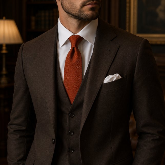 Luxury Burnt Orange Textured Tie (Creator Uploaded)