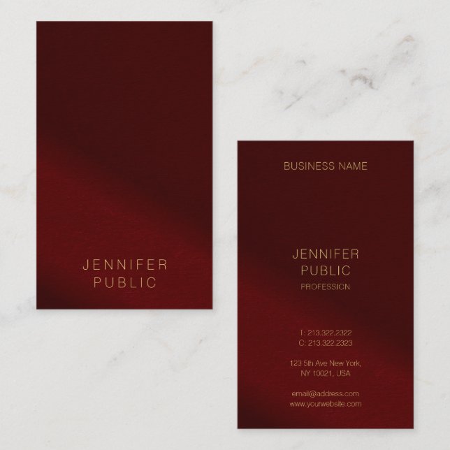 Luxury Business Cards Elegant Template Gold Text (Front/Back)