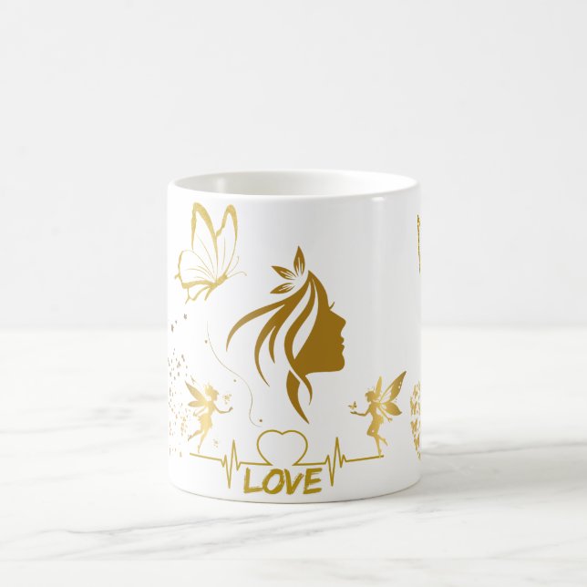  Luxury Butterfly Gold Design – Stylish & Function Coffee Mug (Center)