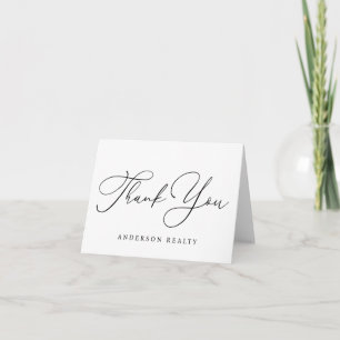 Luxury Calligraphy Elegant Minimalist Business Thank You Card