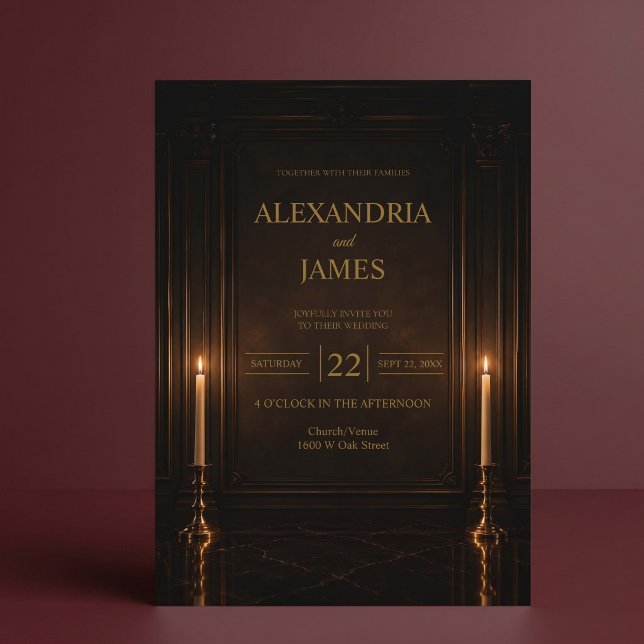 Luxury Candlelight Romance Wedding Invitation (Creator Uploaded)