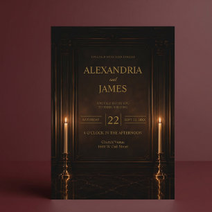 Luxury Candlelight Romantic Wedding Invitation