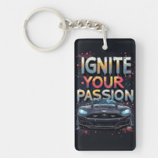 Luxury Car Graphic And Dynamic Colour Splash Key Ring