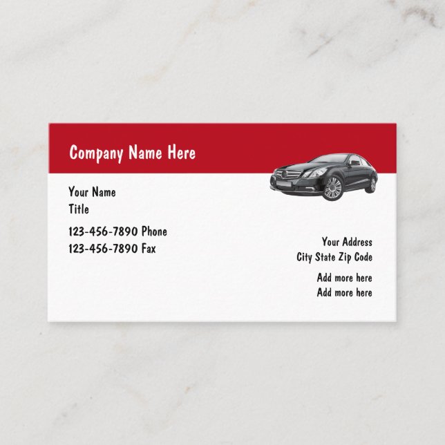 Luxury Car Service Automotive Business Card (Front)