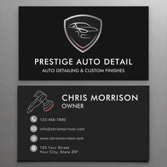 Luxury Car Wash Auto Detailing Service Business Card (Creator Uploaded)