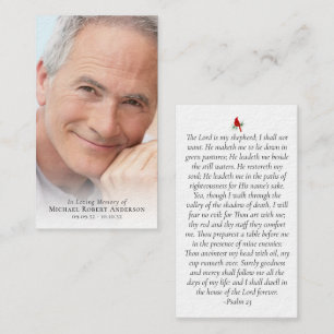 Luxury Cardinal Full Photo Memorial Prayer Card