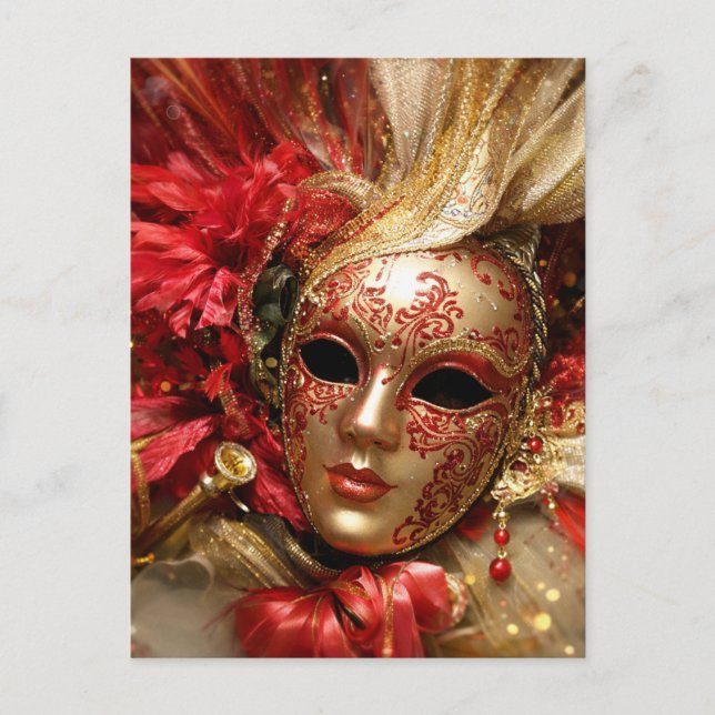 Luxury Carnival Mask Decorative Card (Front)