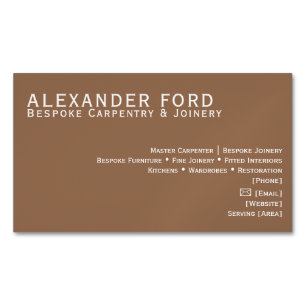 Luxury Carpentry Business Card Bespoke Carpenter