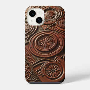 Luxury Carved Wood Phone Case Intricate Geometric