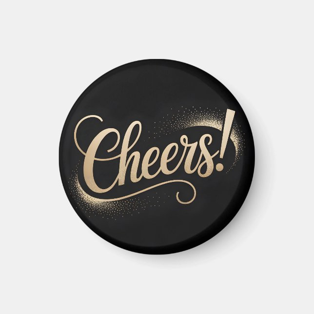 Luxury Celebration Greeting: Elegant Gold Script Magnet (Front)