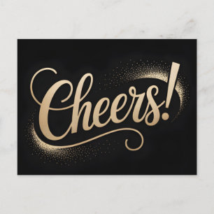 Luxury Celebration Greeting: Elegant Gold Script Postcard