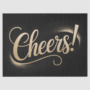 Luxury Celebration Greeting: Elegant Gold Script Tissue Paper