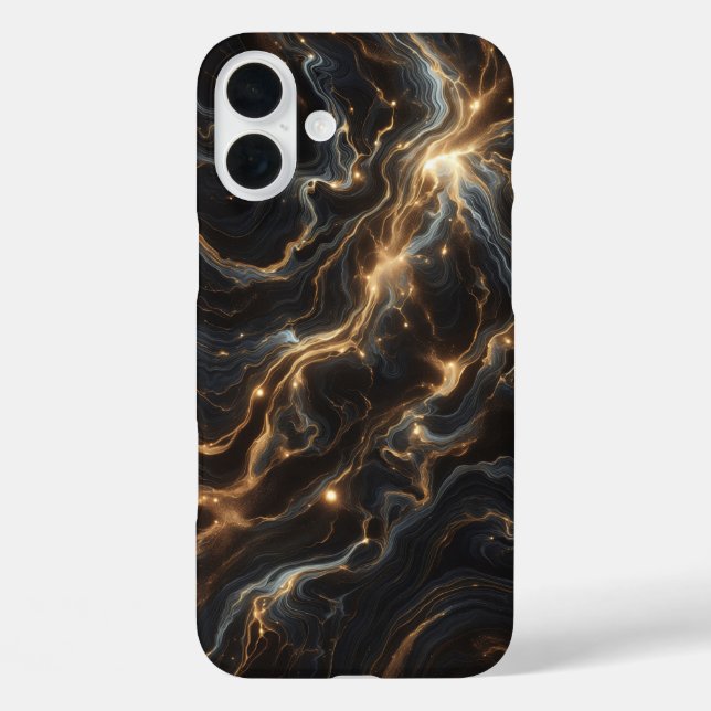 Luxury Celestial Black Marble Case - Shimmering  (Back)