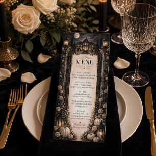 Luxury Celestial Moon Gothic Wedding Menu