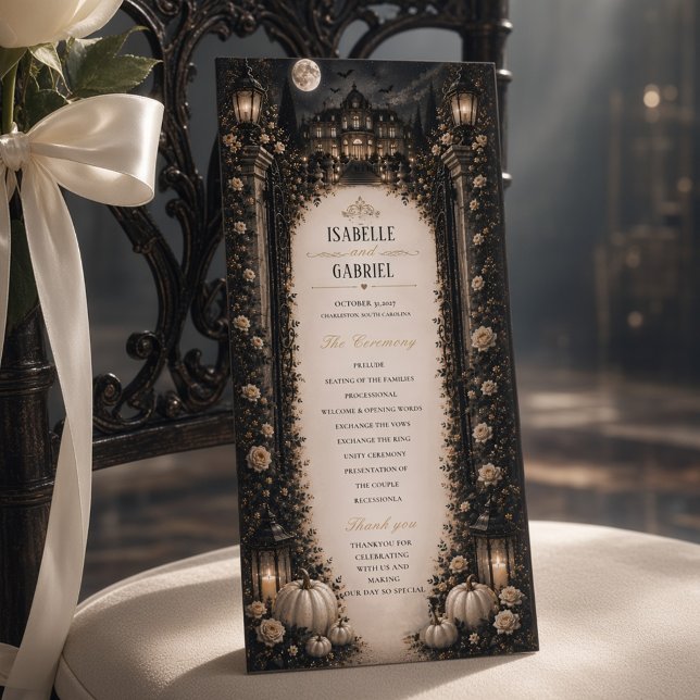 Luxury Celestial Moon Gothic Wedding Program (Creator Uploaded)