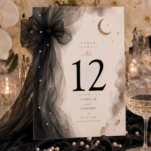 Luxury Celestial Moon Wedding  Table Number